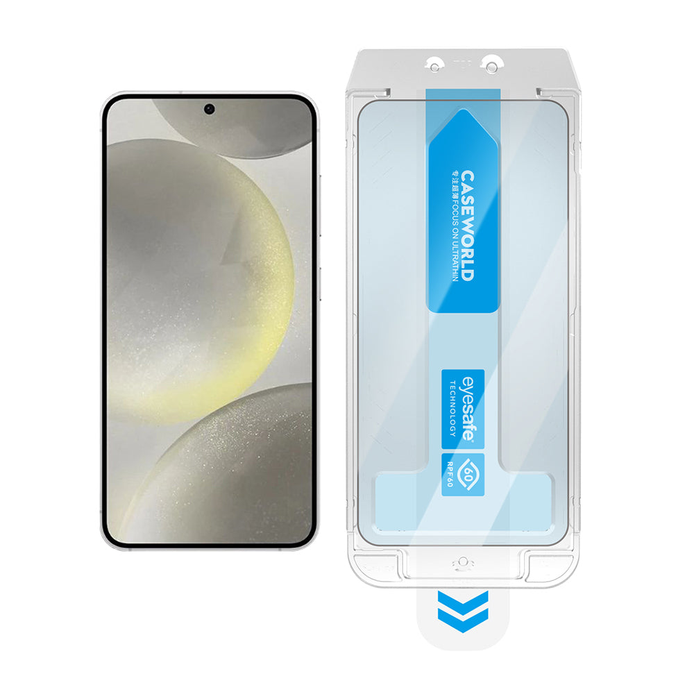 Galaxy S24 CaseWorld Applicator Serisi 2.5D Eyesafe Teknolojili 0.25mm Ekran KoruyucuŞeffaf