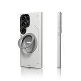 Galaxy S24 Ultra Kılıf M-safe Şarj Özellikli 360° Standlı Basit Mat Deri Desenli Youngkit Tech Leather Serisi Kapak