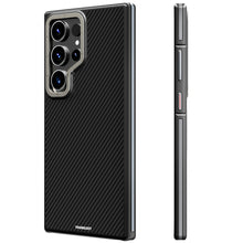 Galaxy S24 Ultra Kılıf M-safe Şarj Özellikli Aramid Fiber Tasarımlı Youngkit 600D Kevlar Serisi Kapak