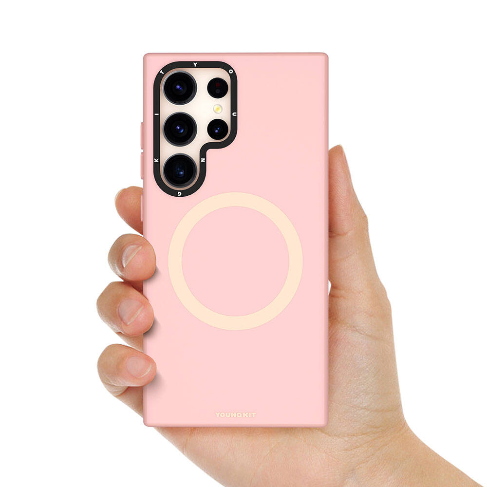 Galaxy S24 Ultra Kılıf M-safe Şarj Özellikli Çizilmeye Ve Aşınmaya Dayanıklı Youngkit Velvet Serisi Kapak