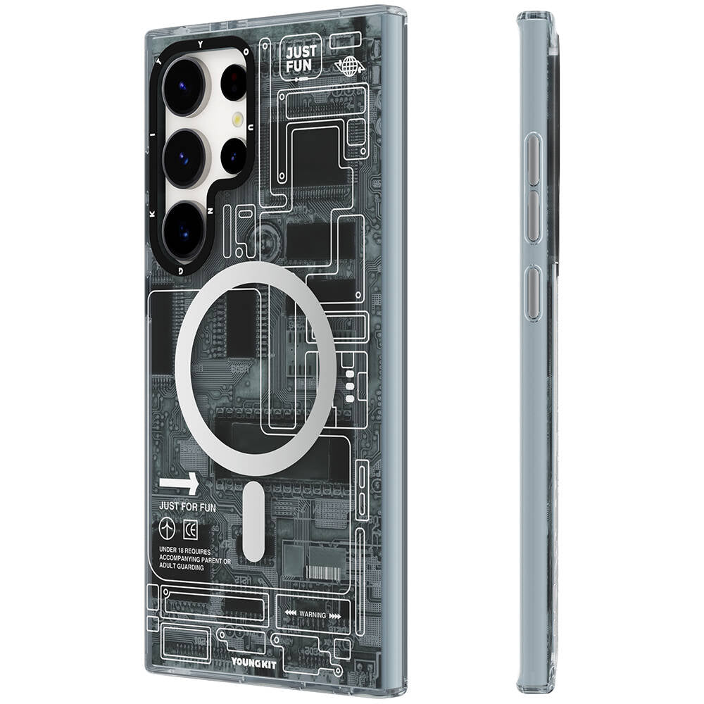 Galaxy S24 Ultra Kılıf M-safe Şarj Özellikli YoungKit Technology Serisi Kapak