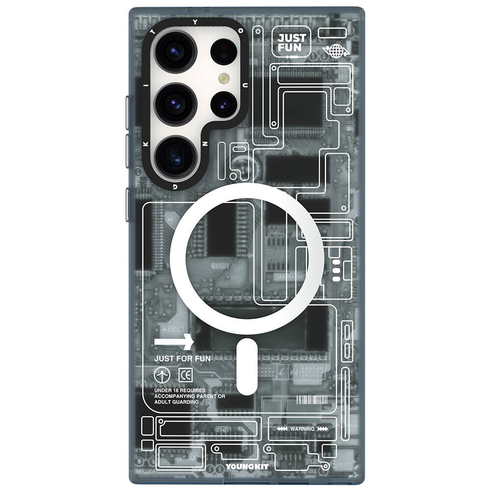 Galaxy S24 Ultra Kılıf M-safe Şarj Özellikli YoungKit Technology Serisi Kapak