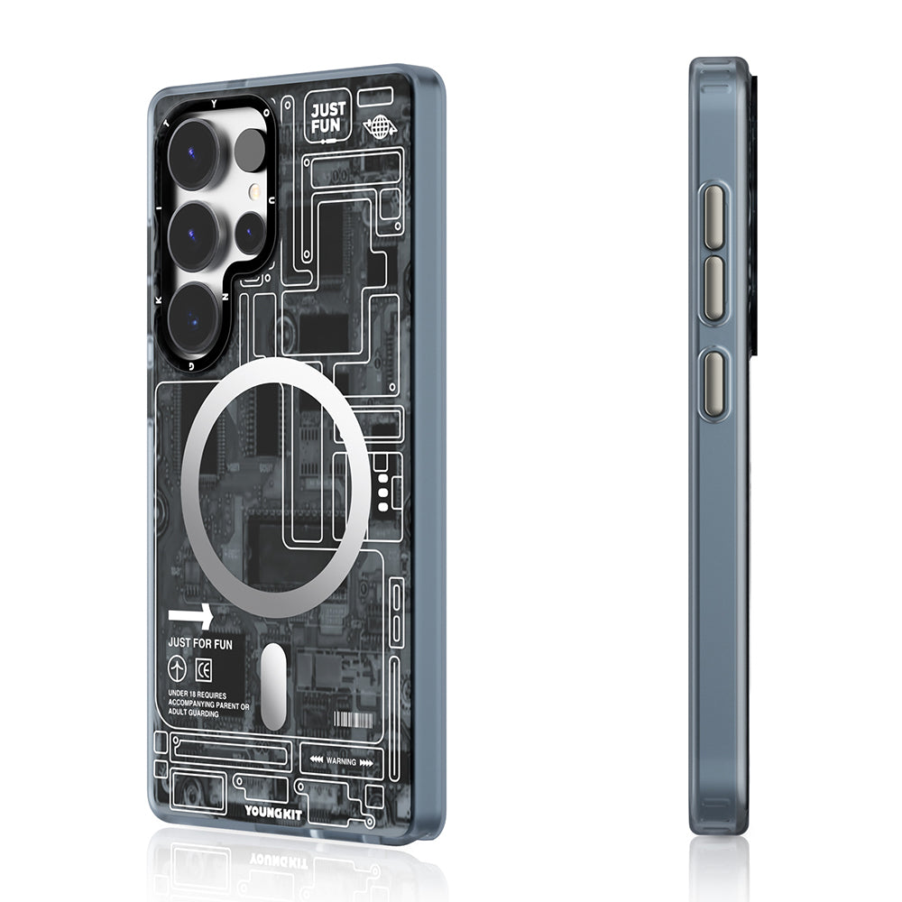 Galaxy S25 Ultra Kılıf M-safe Şarj Özellikli YoungKit Technology Serisi Kapak