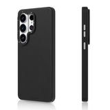 Galaxy S26 Ultra Kılıf M-safe Uyumlu Basit Mat Deri Desenli Youngkit Tech Fashion Serisi Kapak Siyah