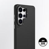 Galaxy S26 Ultra Kılıf M-safe Uyumlu Basit Mat Deri Desenli Youngkit Tech Fashion Serisi Kapak Siyah