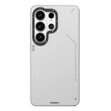 Galaxy S26 Ultra Kılıf M-safe Uyumlu Basit Mat Deri Desenli Youngkit Tech Fashion Serisi Kapak Gümüş