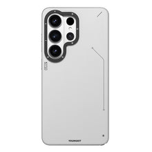 Galaxy S26 Ultra Kılıf M-safe Uyumlu Basit Mat Deri Desenli Youngkit Tech Fashion Serisi Kapak Gümüş
