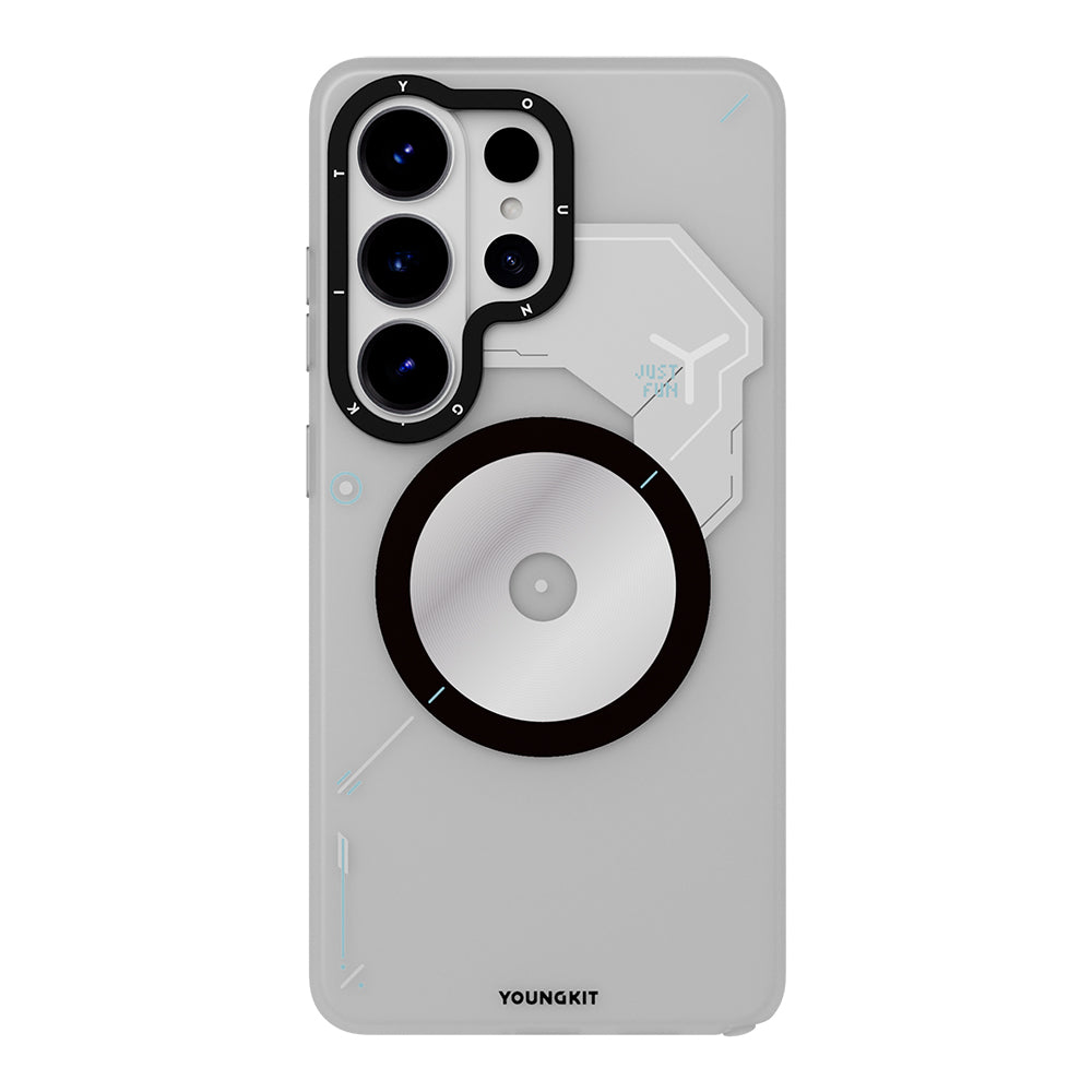 Galaxy S26 Ultra Kılıf M-safe Uyumlu Disk Desenli Youngkit Disc Battle Kapak Gri