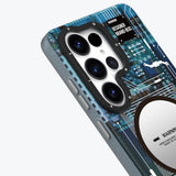 Galaxy S26 Ultra Kılıf M-safe Uyumlu Youngkit 360 Derece Technology Serisi Kapak Mavi