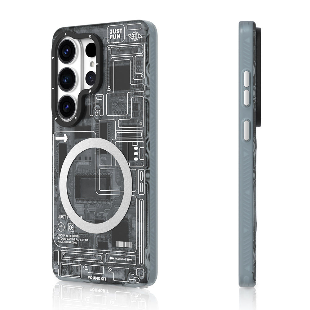 Galaxy S26 Ultra Kılıf M-safe Uyumlu Youngkit 360 Derece Technology Serisi Kapak Siyah