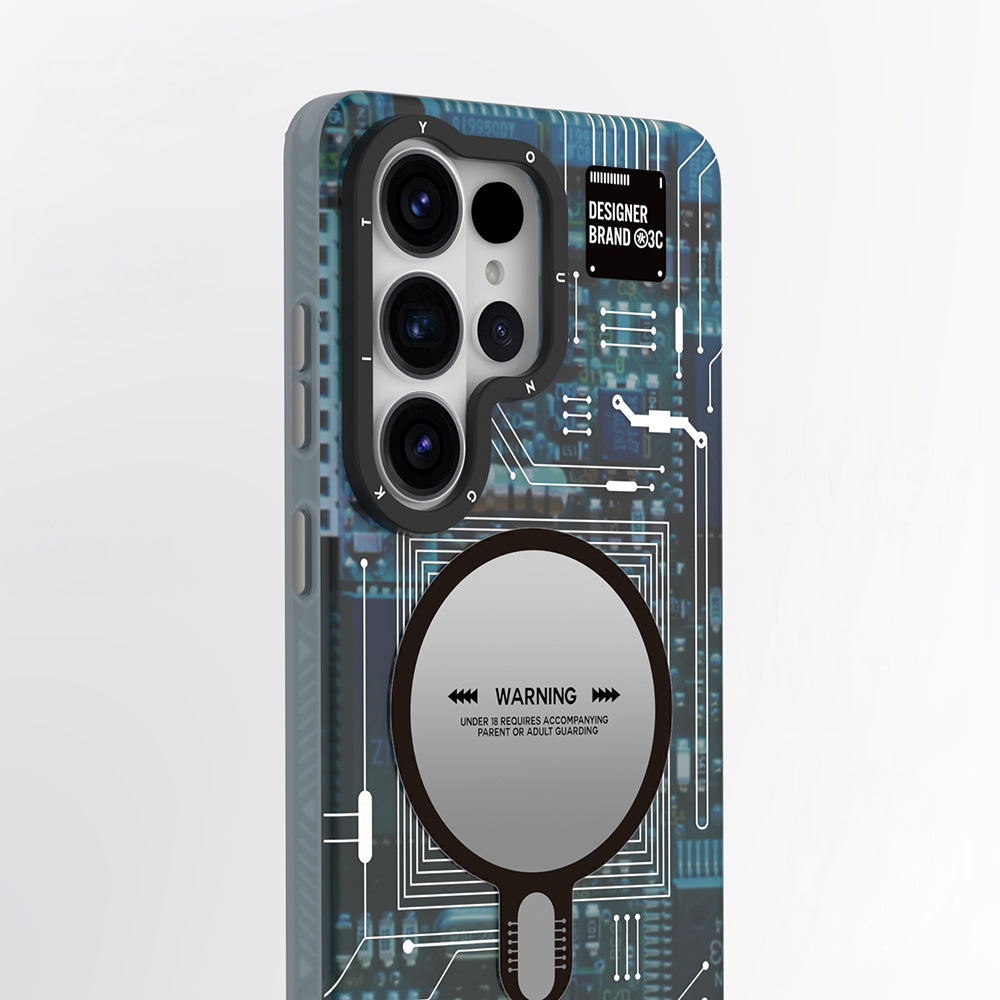 Galaxy S26 Ultra Kılıf M-safe Uyumlu Youngkit 360 Derece Technology Serisi Kapak Mavi