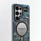 Galaxy S26 Ultra Kılıf M-safe Uyumlu Youngkit 360 Derece Technology Serisi Kapak Mavi