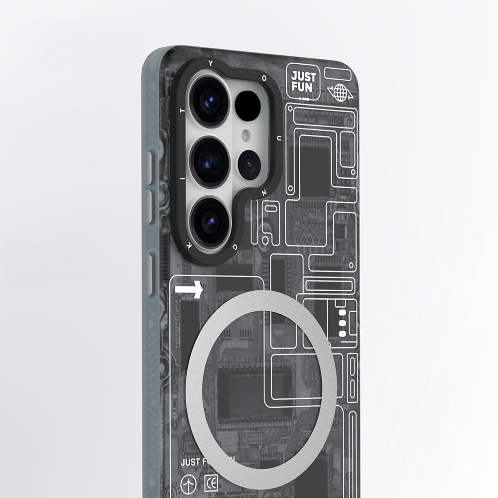 Galaxy S26 Ultra Kılıf M-safe Uyumlu Youngkit 360 Derece Technology Serisi Kapak Siyah