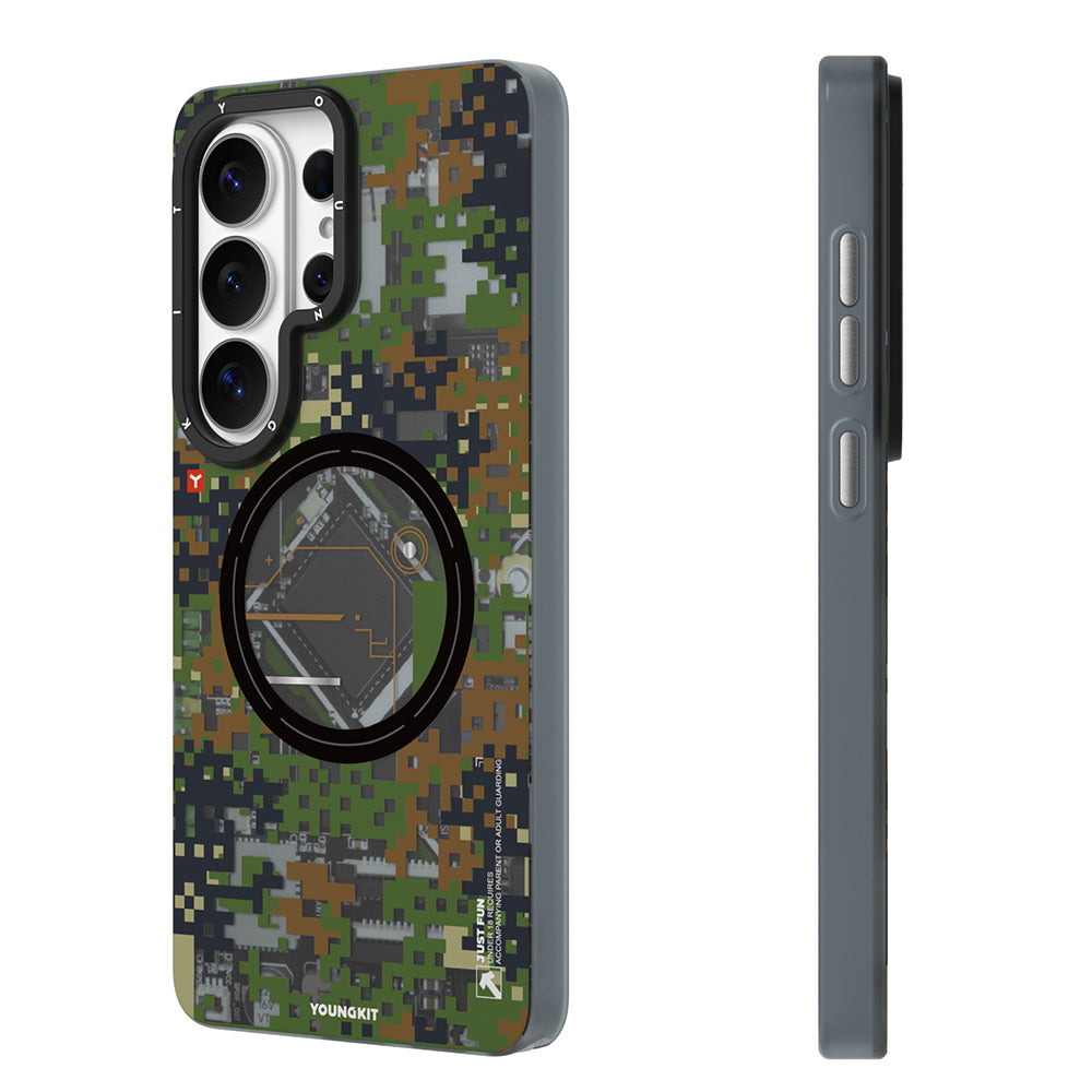 Galaxy S26 Ultra Kılıf M-Safe Uyumlu Youngkit Camouflage Sykell Serisi Kapak Yeşil