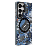 Galaxy S26 Ultra Uyumlu Kılıf M-Safe Şarj Özellikli Youngkit Camouflage Sykell Serisi Kapak Mavi