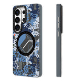 Galaxy S26 Ultra Uyumlu Kılıf M-Safe Şarj Özellikli Youngkit Camouflage Sykell Serisi Kapak Mavi