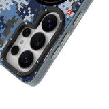 Galaxy S26 Ultra Uyumlu Kılıf M-Safe Şarj Özellikli Youngkit Camouflage Sykell Serisi Kapak Mavi