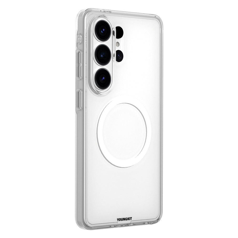 Galaxy S26 Ultra Uyumlu Kılıf M-safe Şarj Özellikli Youngkit Clear Serisi Kapak Şeffaf