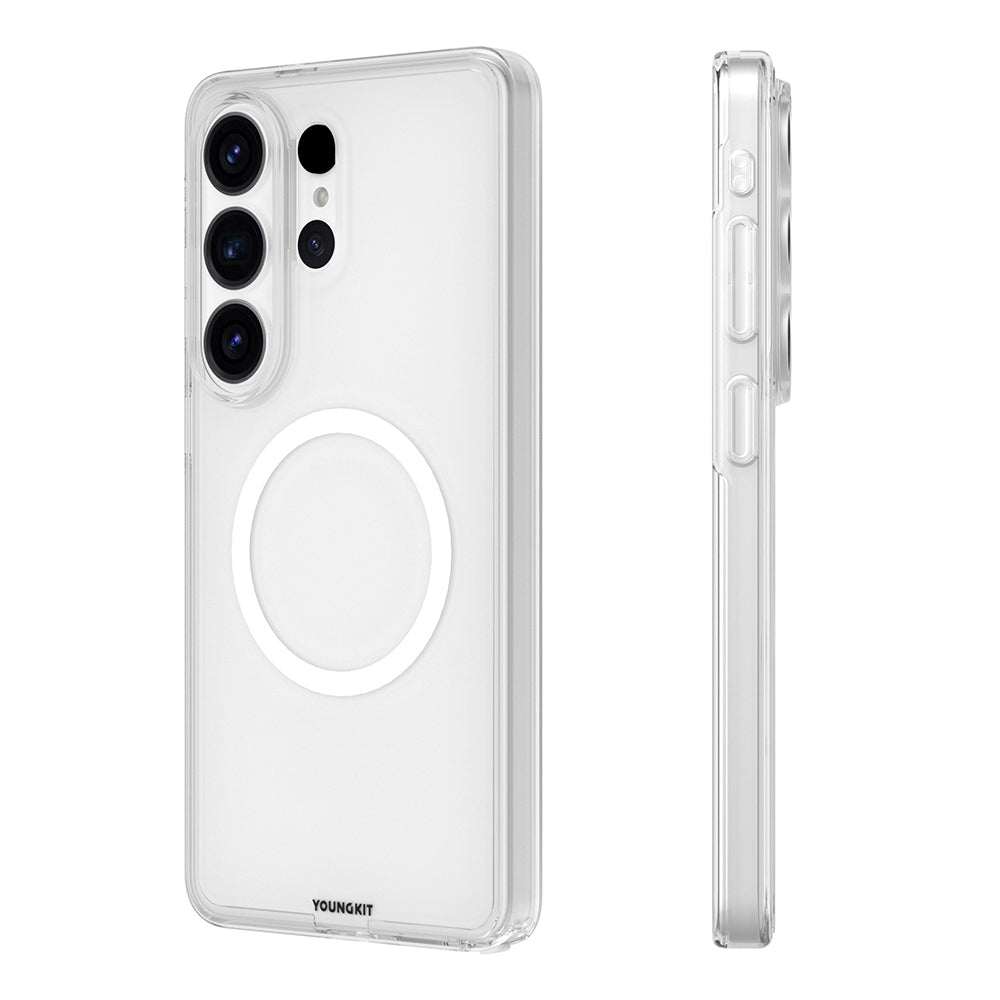 Galaxy S26 Ultra Uyumlu Kılıf M-safe Şarj Özellikli Youngkit Clear Serisi Kapak Şeffaf