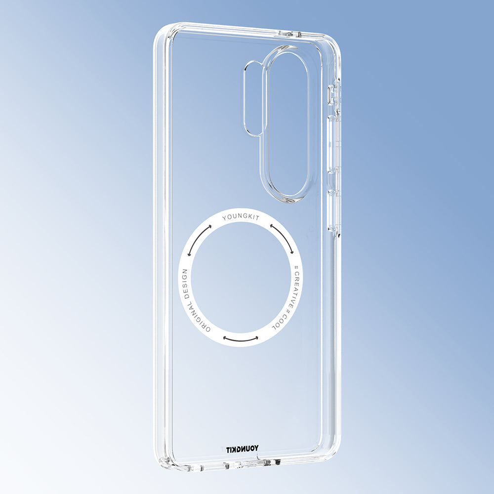 Galaxy S26 Ultra Uyumlu Kılıf M-safe Şarj Özellikli Youngkit Clear Serisi Kapak Şeffaf