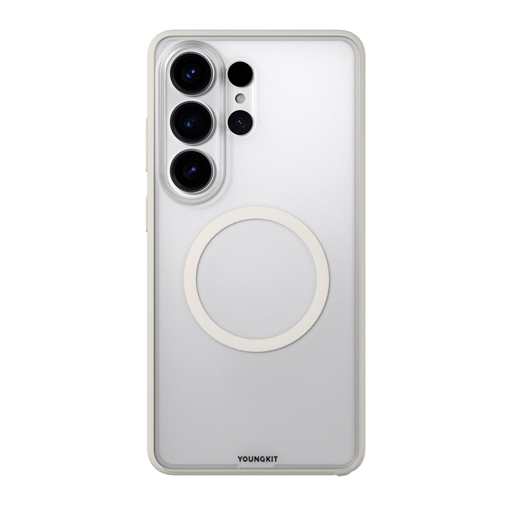 Galaxy S26 Ultra Uyumlu Kılıf M-safe Şarj Özellikli Youngkit Clear Serisi Kapak Gri