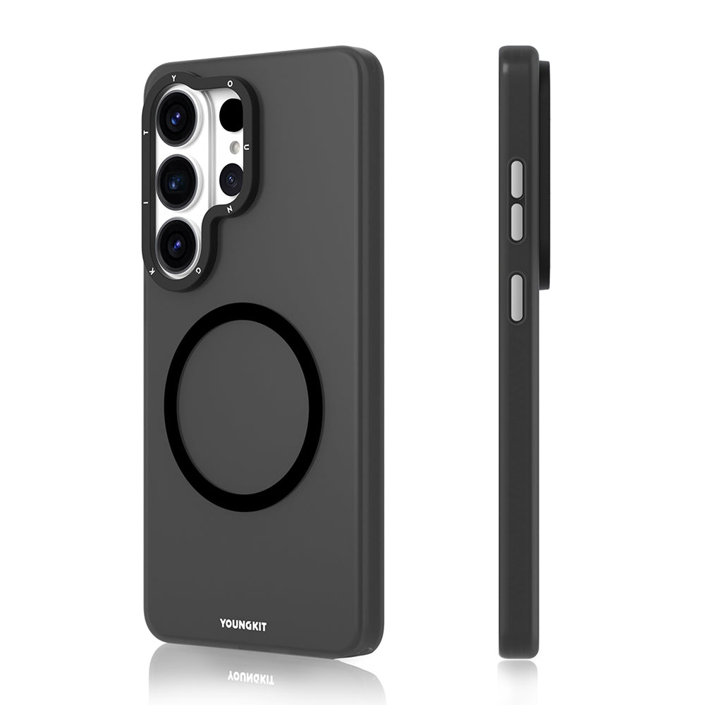 Galaxy S26 Ultra Uyumlu Kılıf M-safe Şarj Özellikli Youngkit Hidden Sand Serisi Kapak Siyah