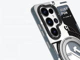 Galaxy S26 Ultra Uyumlu Kılıf M-safe Şarj Özellikli Youngkit Starship Serisi Kapak Beyaz