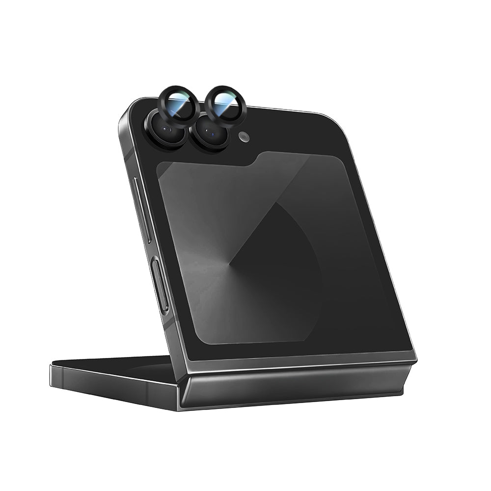 Galaxy Z Flip 6 Uyumlu CaseWorld Alloy Serisi Oleofobik Anti Reflective Kamera Lens Koruyucu Siyah