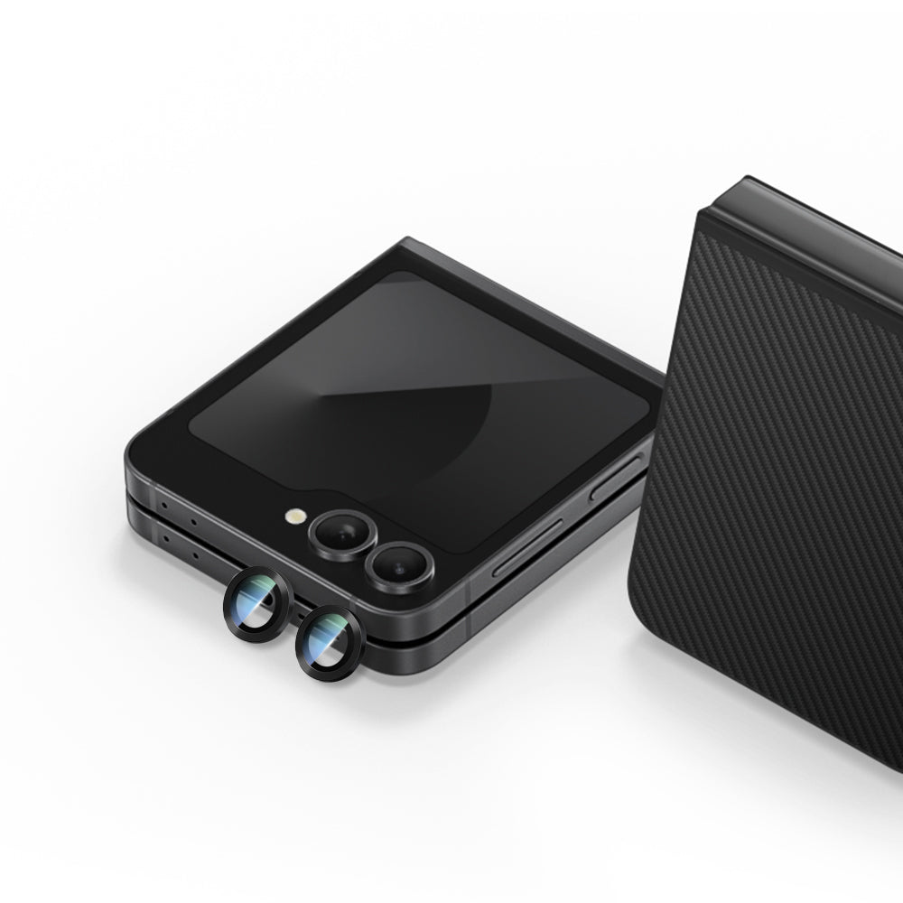 Galaxy Z Flip 6 Uyumlu CaseWorld Alloy Serisi Oleofobik Anti Reflective Kamera Lens Koruyucu Siyah