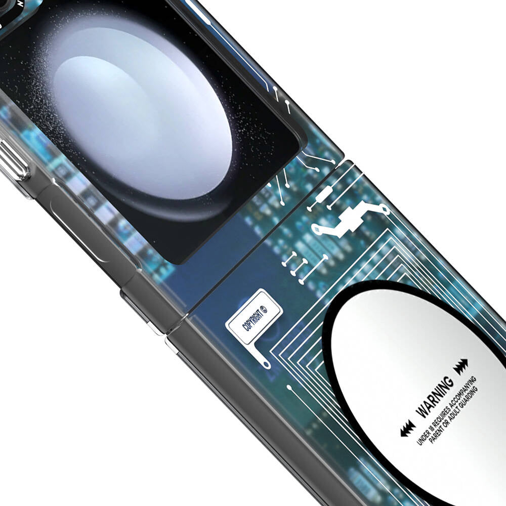 Galaxy Z Flip 6 Kılıf M-safe Şarj Özellikli Youngkit Technology Serisi Kapak