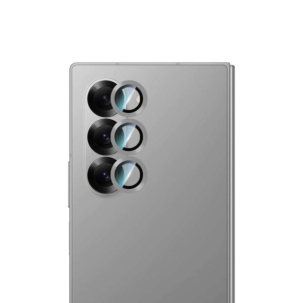 Galaxy Z Fold 6 Uyumlu CaseWorld Alloy Serisi Oleofobik Anti Reflective Kamera Lens Koruyucu Gümüş