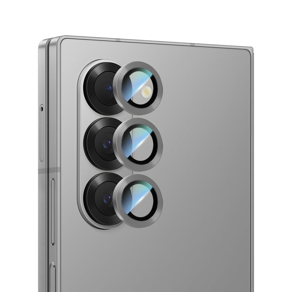 Galaxy Z Fold 6 Uyumlu CaseWorld Alloy Serisi Oleofobik Anti Reflective Kamera Lens Koruyucu Gümüş