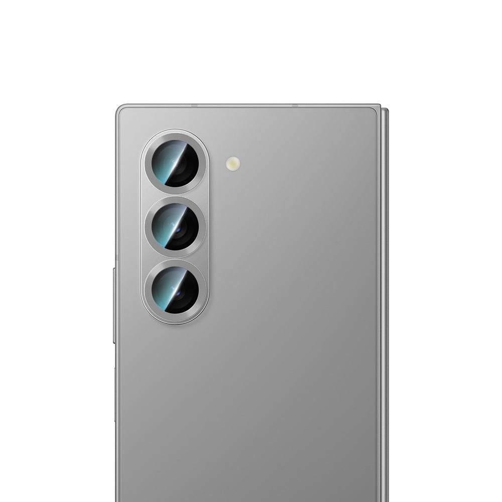 Galaxy Z Fold 6 Uyumlu CaseWorld Alloy Serisi Oleofobik Anti Reflective Kamera Lens Koruyucu Gümüş