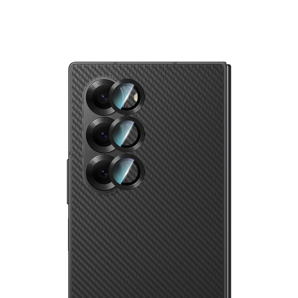 Galaxy Z Fold 6 Uyumlu CaseWorld Alloy Serisi Oleofobik Anti Reflective Kamera Lens Koruyucu Siyah