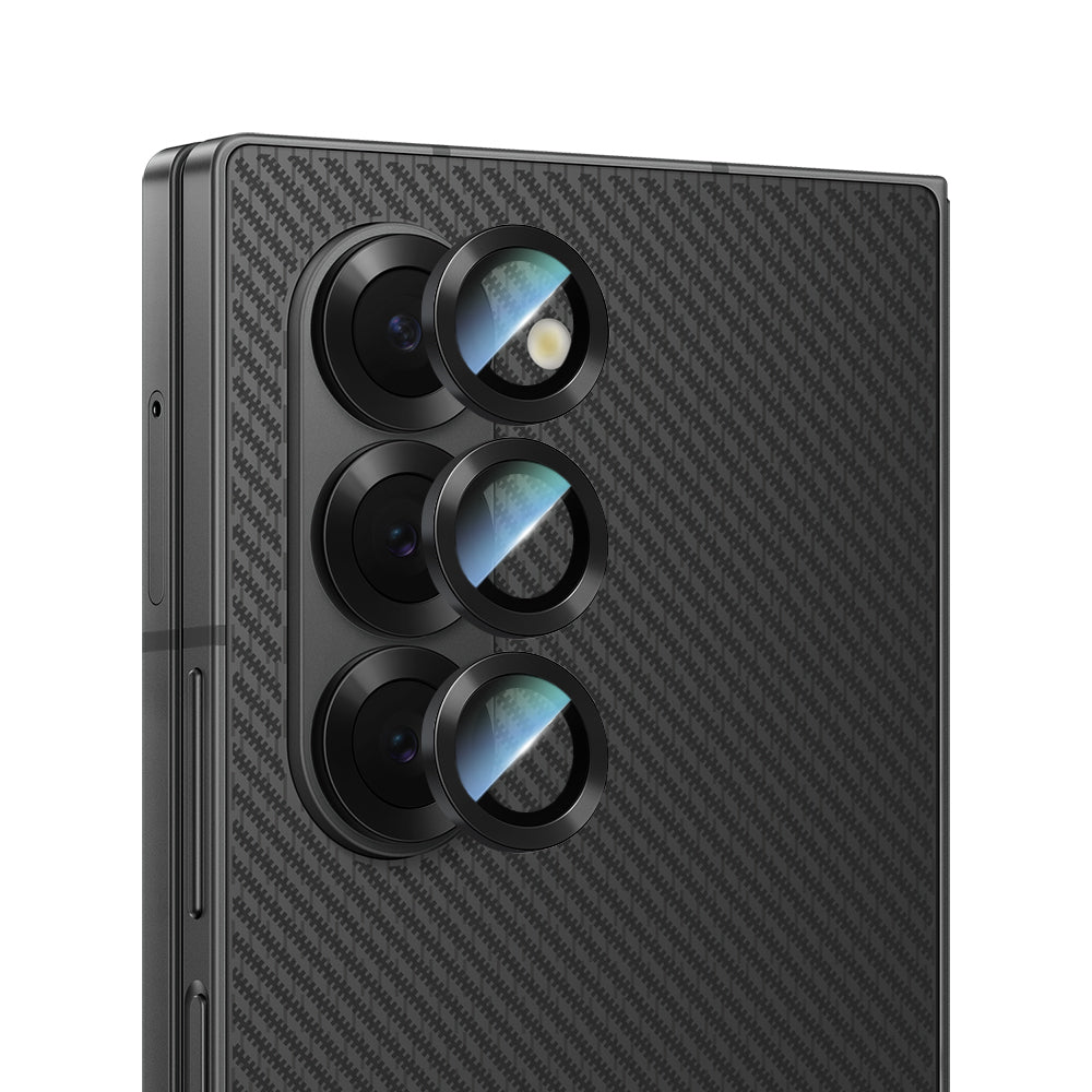 Galaxy Z Fold 6 Uyumlu CaseWorld Alloy Serisi Oleofobik Anti Reflective Kamera Lens Koruyucu Siyah