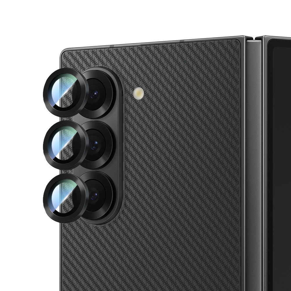 Galaxy Z Fold 6 Uyumlu CaseWorld Alloy Serisi Oleofobik Anti Reflective Kamera Lens Koruyucu Siyah