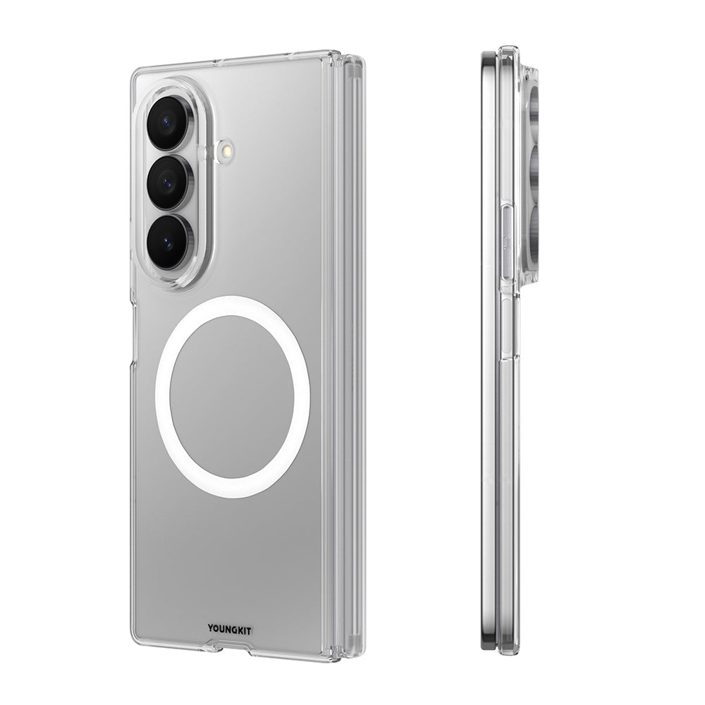 Galaxy Z Fold 8 Uyumlu Kılıf M-safe Şarj Özellikli Youngkit Clear Serisi Kapak Şeffaf