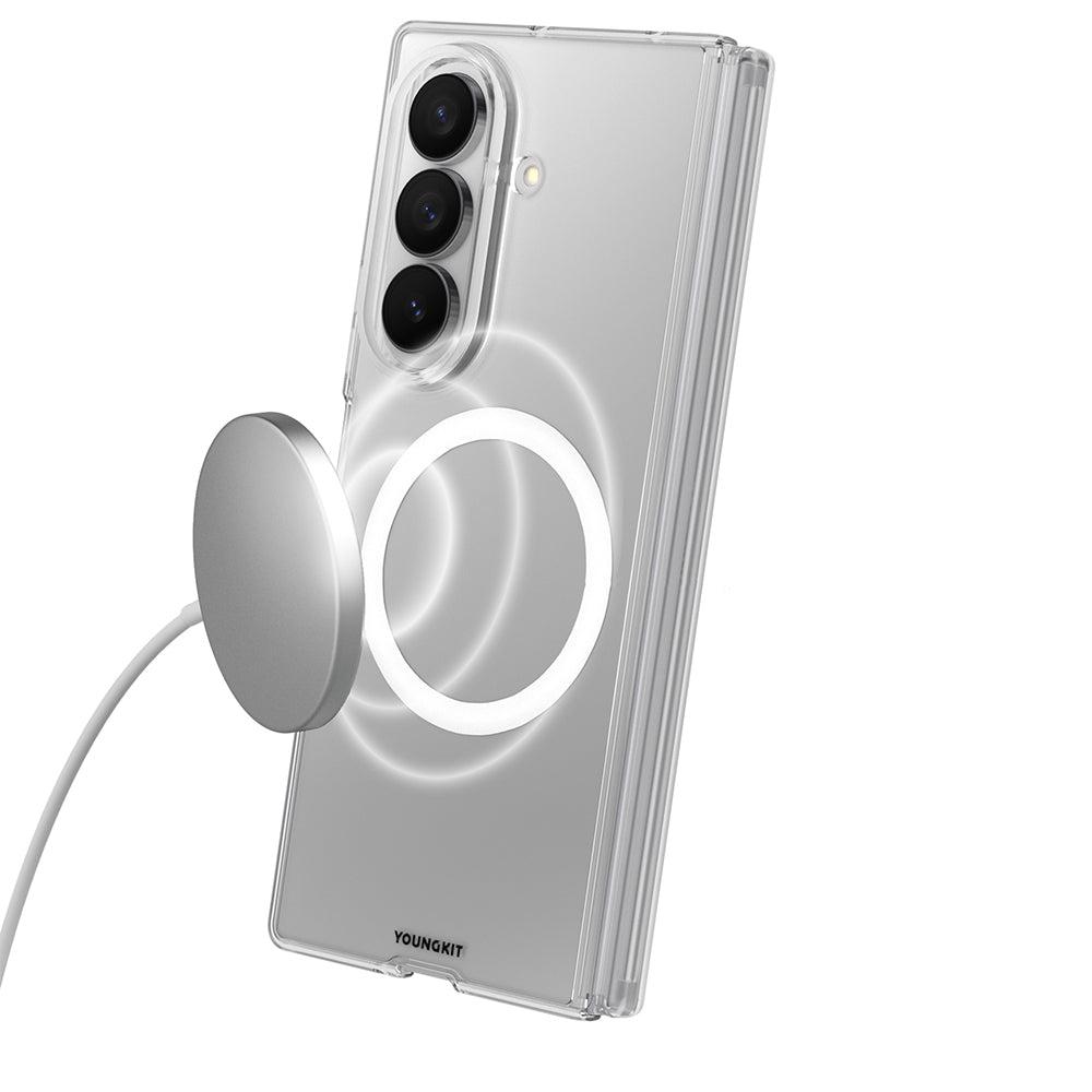 Galaxy Z Fold 8 Uyumlu Kılıf M-safe Şarj Özellikli Youngkit Clear Serisi Kapak Şeffaf