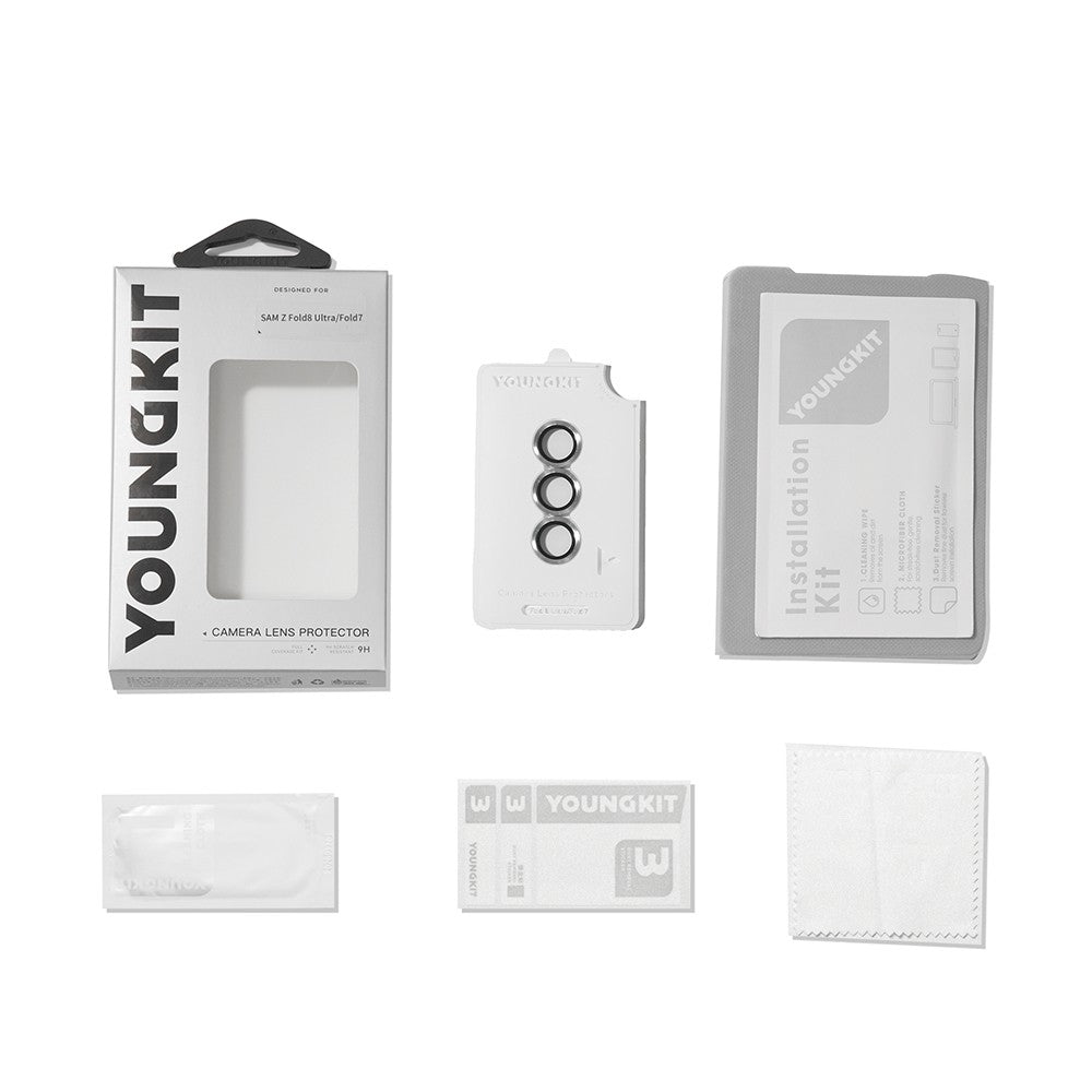 Galaxy Z Fold 8 Ultra Youngkit Alloy Original Parlama Önleyici Kamera Lens Koruyucu Aparatlı