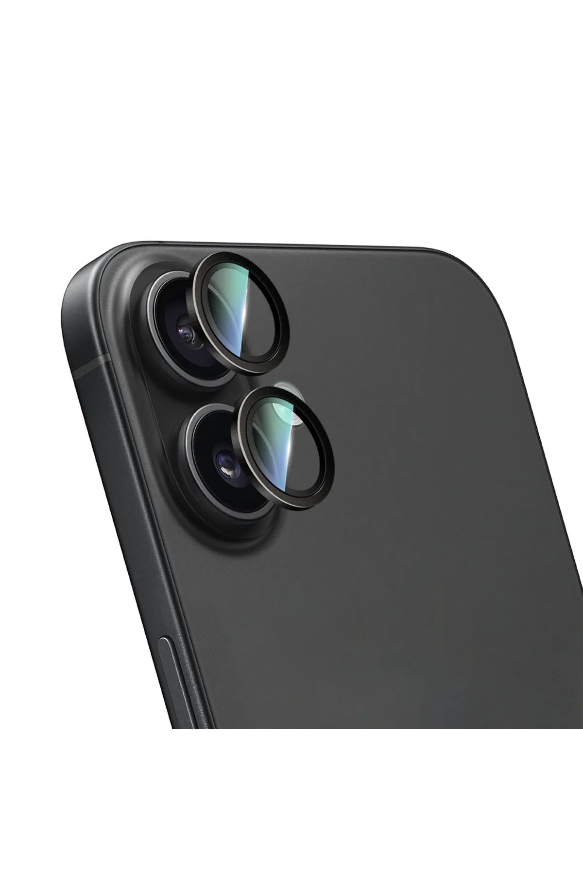 CaseWorld iPhone 16 Plus Karbon Fiber Serisi Anti Reflective Ultra Clear Full Kamera Koruyucu Siyah