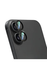 CaseWorld iPhone 16 Plus Karbon Fiber Serisi Anti Reflective Ultra Clear Full Kamera Koruyucu Siyah