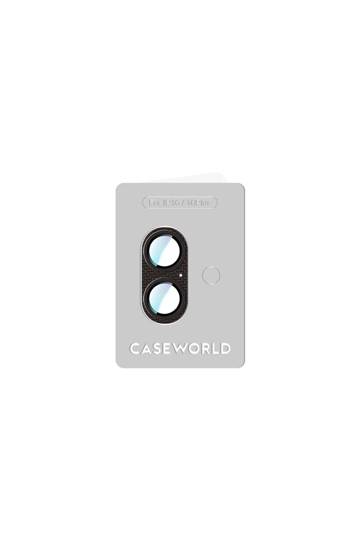 CaseWorld iPhone 16 Plus Karbon Fiber Serisi Anti Reflective Ultra Clear Full Kamera Koruyucu Siyah
