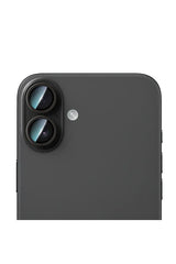 CaseWorld iPhone 16 Plus Karbon Fiber Serisi Anti Reflective Ultra Clear Full Kamera Koruyucu Siyah