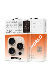 CaseWorld iPhone 16 Plus Karbon Fiber Serisi Anti Reflective Ultra Clear Full Kamera Koruyucu Siyah