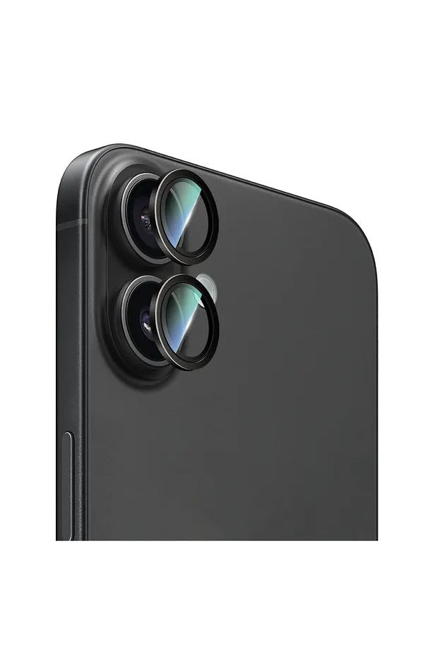 CaseWorld iPhone 16 Plus Karbon Fiber Serisi Anti Reflective Ultra Clear Full Kamera Koruyucu Siyah