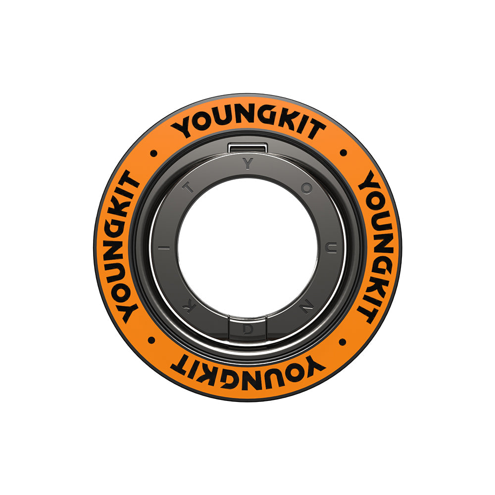 Youngkit Parmak Ring Stand Magnetik 360 Derece Dönebilen Double Ring Serisi Turuncu