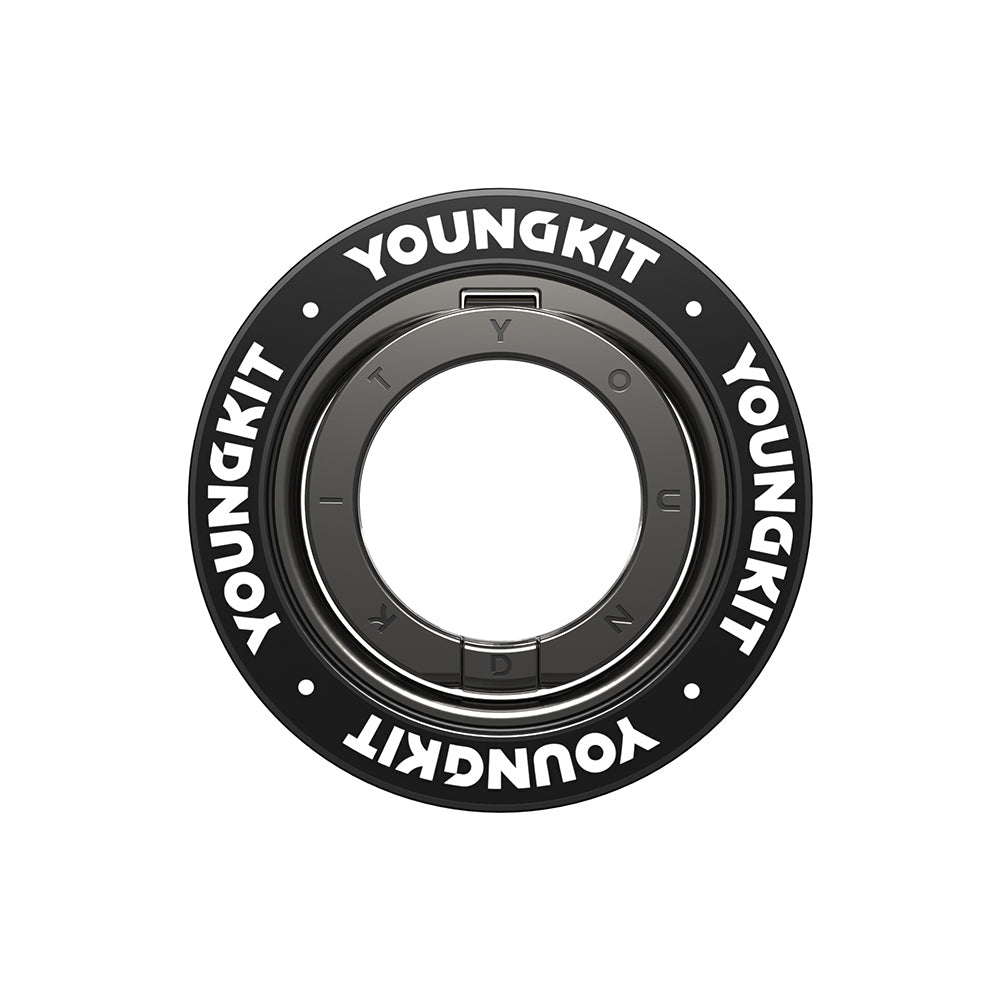Youngkit Parmak Ring Stand Magnetik 360 Derece Dönebilen Double Ring Serisi Siyah