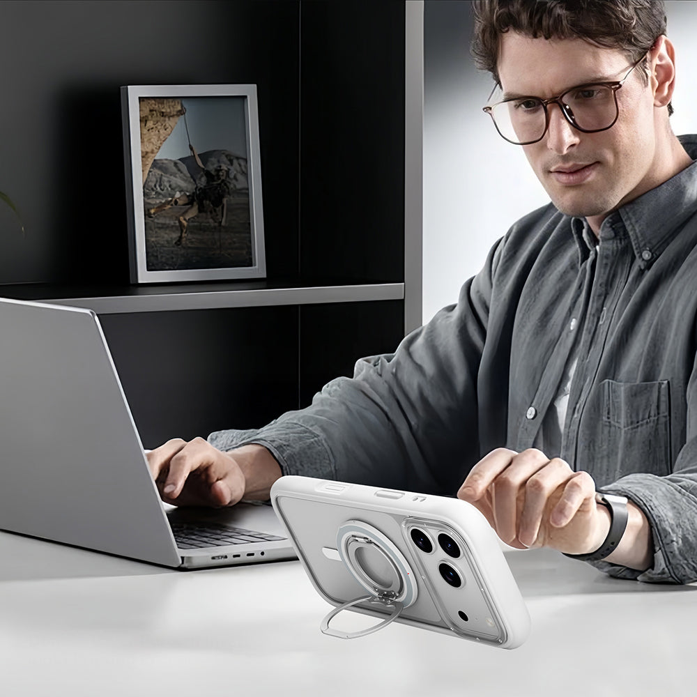 Youngkit Magnetik 360 Derece Dönebilen Dual Fold Rotating Serisi Parmak Ring Stand Gümüş