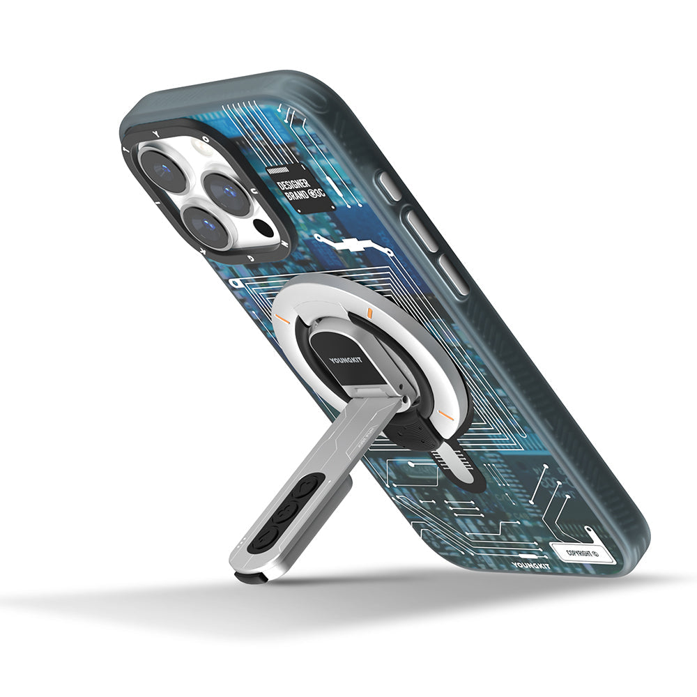 Youngkit Technology Serisi Telefon ve Tabletler için Magnetik Ring Stand Beyaz